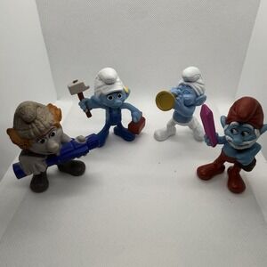 McDonald's Smurfs 2 2013 Happy Meal Toy Lot – Papa, Handy, Harmony, Hackus